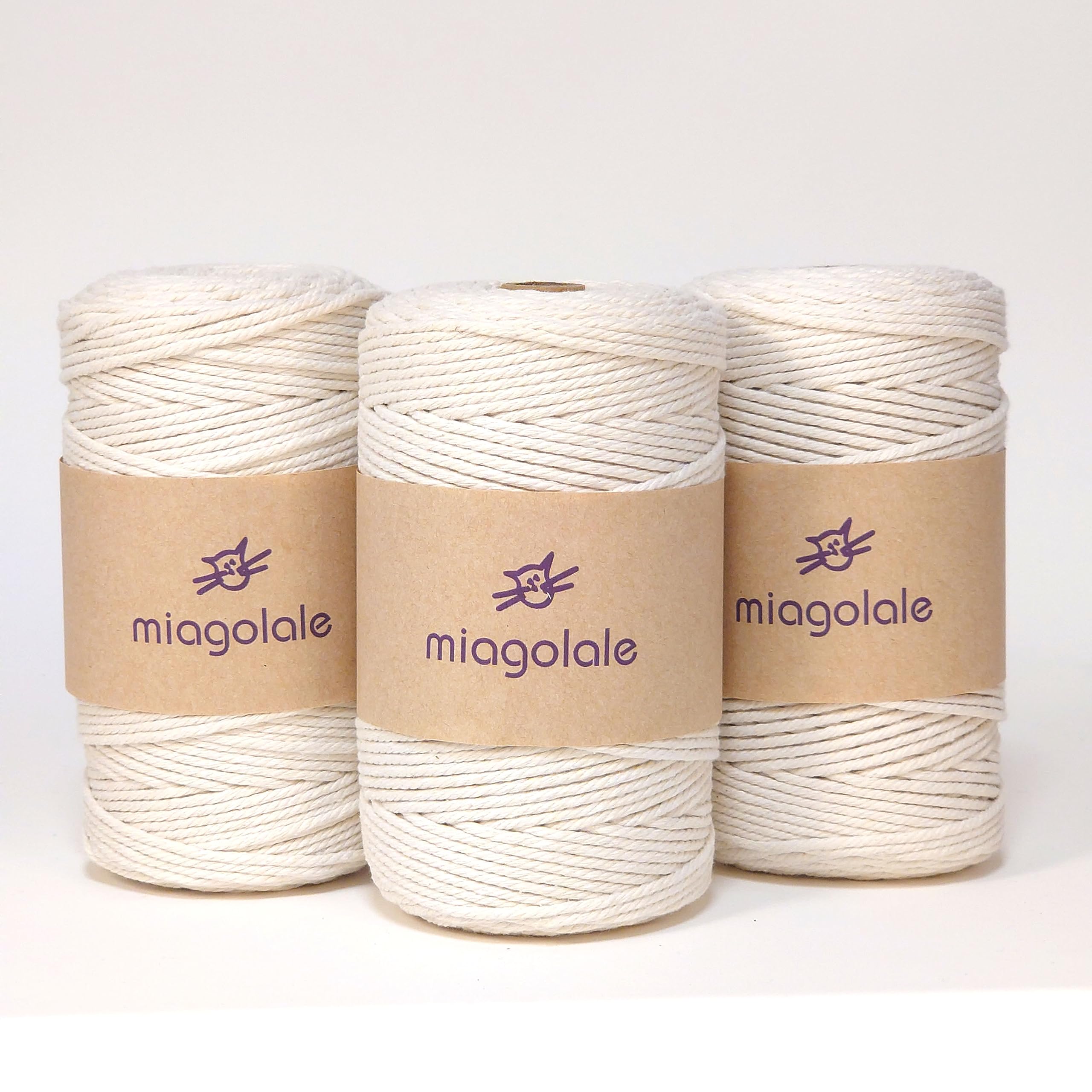 Amazon.co.jp: miagolale マクラメ ロープ コットン コード 編み紐 DIY